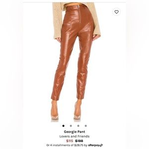 Lovers & Friends brown leather pants. Never worn with tags on!